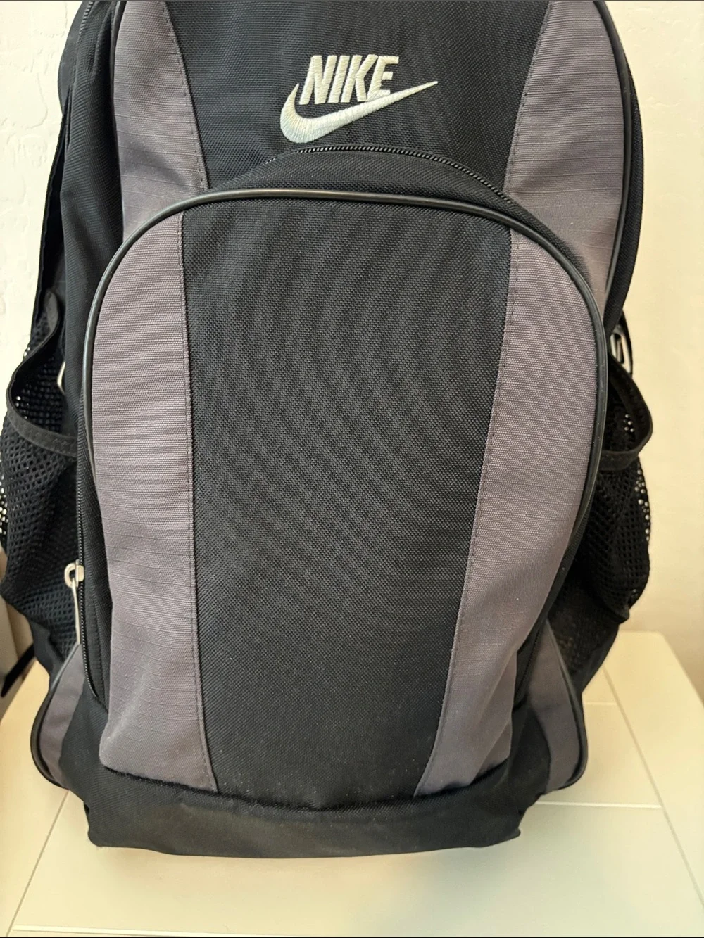 Nike Men's Black and Gray Two-Tone Backpack